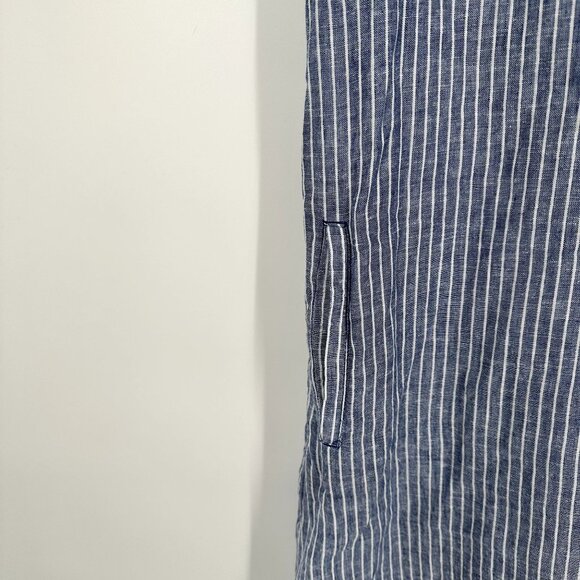 Beachlunchlounge Blue stripe Dress size Medium Linen‎ Blend - Picture 2 of 7